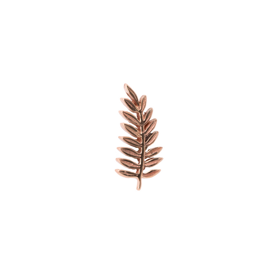 BVLA Threaded Mini Fern Gold Piercing Jewelry > Threaded End Body Vision Los Angeles Rose Gold Left 
