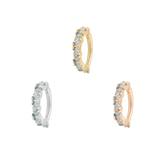 Buddha Jewelry Laguna Clicker London Blue Topaz Gold Piercing Jewelry > Clicker Gold Buddha Jewelry   