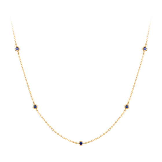 RION x Buddha Jewelry Insight Necklace Blue Sapphire Gold Necklaces RION x Buddha Jewelry   