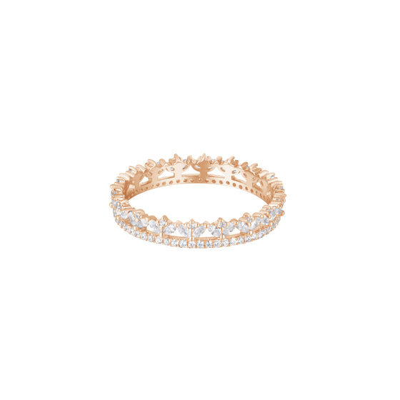 RION x Buddha Jewelry The Purfect Finger Ring White Sapphire Gold Finger Rings RION x Buddha Jewelry Rose Gold Size 6.25 