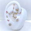 Buddha Jewelry 3 Bezel Pink Sapphire Chain Gold Piercing Jewelry > Chain Buddha Jewelry   