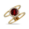 Doves by Doron Paloma Garnet and Diamond Parallel Split Shank Finger Ring Gold Finger Rings Doves by Doron Paloma   