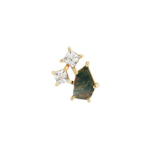  Buddha Jewelry Press Fit Lyra Moss Agate Gold Piercing Jewelry > Press Fit Buddha Jewelry Yellow Gold  