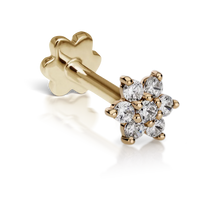 Maria Tash Threaded Flower Diamond w/ Ball Flower Back Gold Piercing Jewelry > Threaded End Maria Tash   