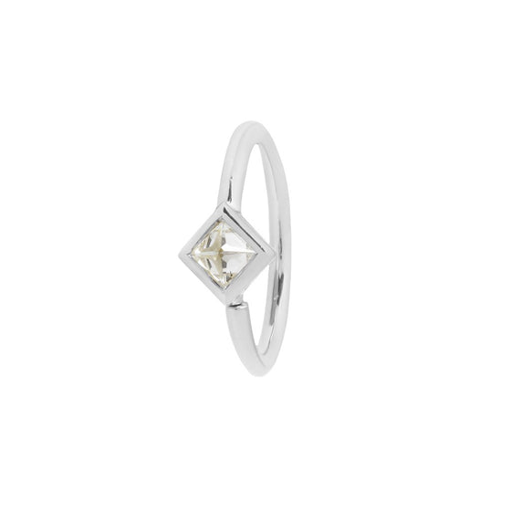 Buddha Jewelry Mae Seam Ring Side-Set CZ Gold Piercing Jewelry > Seam Ring Buddha Jewelry White Gold  