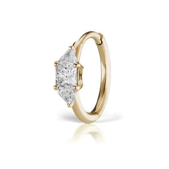 Maria Tash Triangle Clicker Diamond Gold Piercing Jewelry > Clicker Maria Tash   