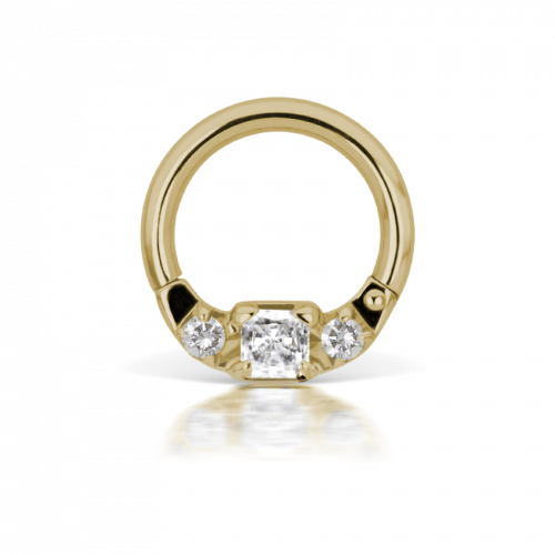 Maria Tash Horizontal Princess Clicker CZ Gold Plated Titanium Piercing Jewelry > Clicker Maria Tash   