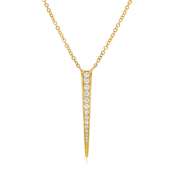 Liven Co. Dagger Diamond Necklace Gold Necklaces Liven Co.   