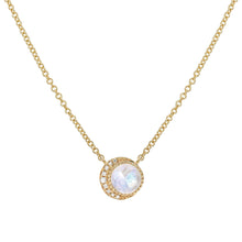  Liven Co. Mini Moon Rainbow Moonstone Necklace Gold Necklaces Liven Co.   