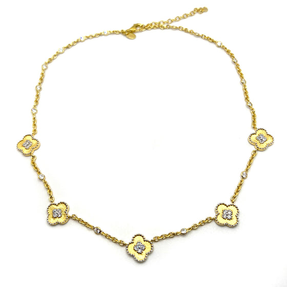 Bijoux Num Clover Necklace CZ Gold Plated Necklaces Bijoux Num   