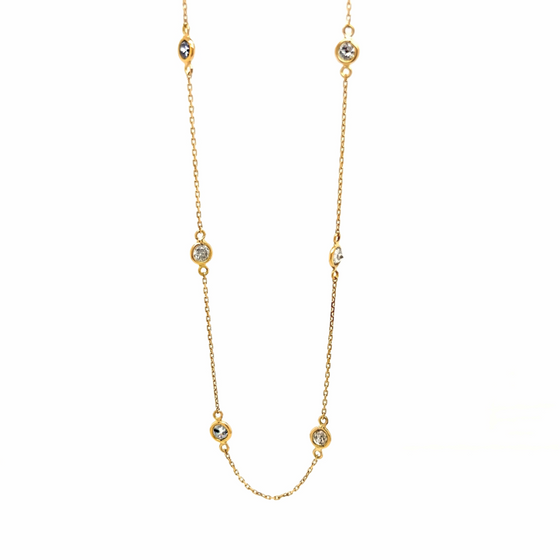 Tresor Round Organic Diamond Slice Necklace Gold Necklaces Tresor   