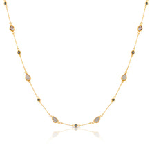  Tresor Blue Diamond and Organic Diamond Slice Necklace Gold Necklaces Tresor   