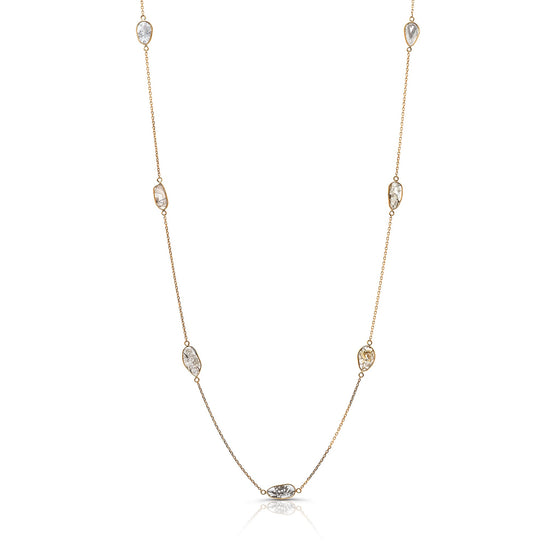 Tresor Mixed Shapes Organic Diamond Slice Necklace Gold Necklaces Tresor   