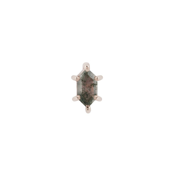 Buddha Jewelry Press Fit Oh Hell Yes 6 Prong Moss Agate Gold Piercing Jewelry > Press Fit Buddha Jewelry Rose Gold  