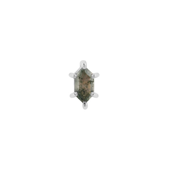 Buddha Jewelry Press Fit Oh Hell Yes 6 Prong Moss Agate Gold Piercing Jewelry > Press Fit Buddha Jewelry White Gold  