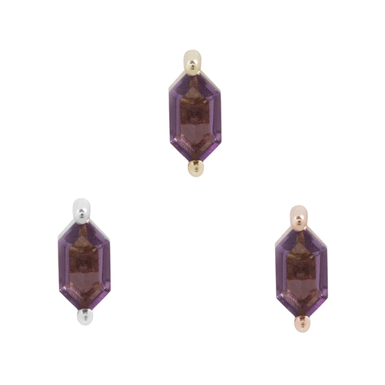 Buddha Jewelry Press Fit Oh My My 2 Prong Amethyst Gold Piercing Jewelry > Press Fit Buddha Jewelry   