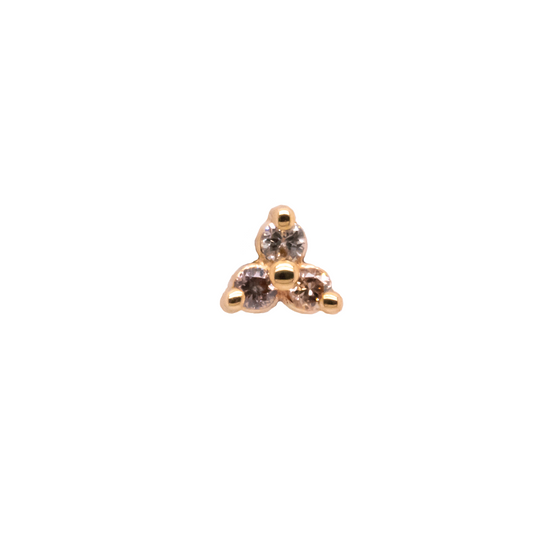 BVLA Press Fit Prong Gem Trinity Champagne Diamond Gold Piercing Jewelry > Press Fit Body Vision Los Angeles Rose Gold  