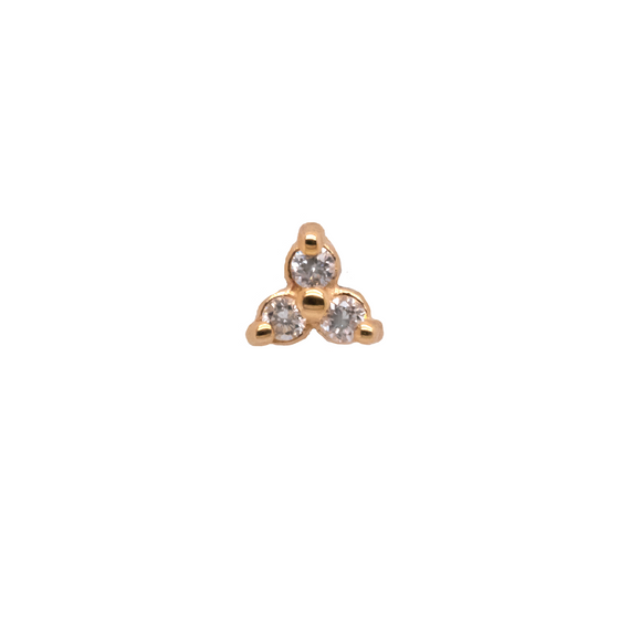 BVLA Press Fit Prong Gem Trinity Diamond Gold Piercing Jewelry > Press Fit Body Vision Los Angeles   