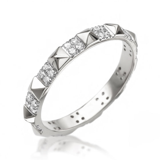 Liven Co. Pyramid Eternity Finger Ring Diamond Gold Finger Rings Liven Co. Size 7  