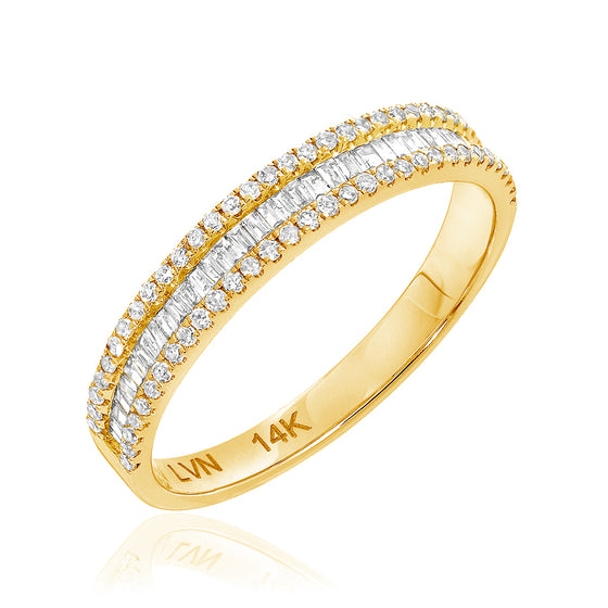 Liven Co. Channel and Edge Finger Ring Diamond Gold Finger Rings Liven Co.   