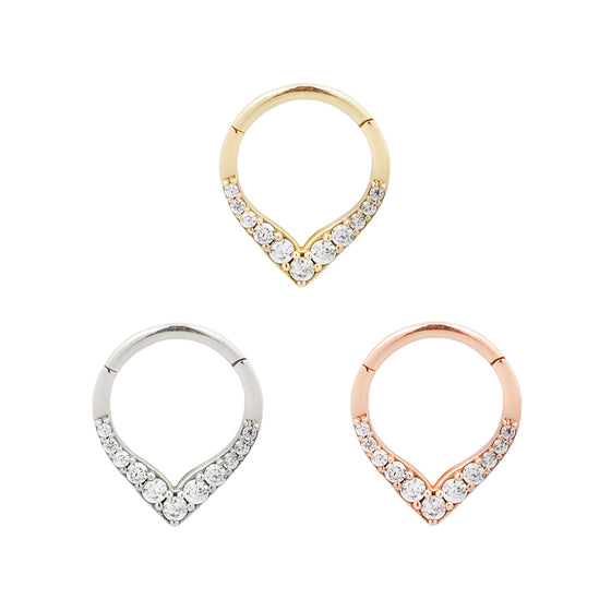 Buddha Jewelry Rise + Shine Clicker CZ Gold Piercing Jewelry > Clicker Buddha Jewelry   