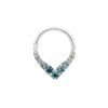 Buddha Jewelry Rise + Shine Clicker Ombre Blue Topaz Gold Piercing Jewelry > Clicker Buddha Jewelry White Gold  
