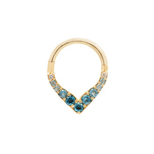  Buddha Jewelry Rise + Shine Clicker Ombre Blue Topaz Gold Piercing Jewelry > Clicker Buddha Jewelry Yellow Gold  