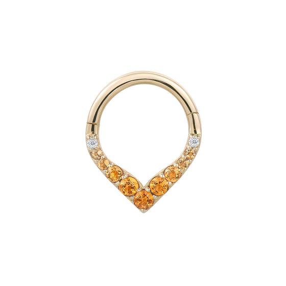 Buddha Jewelry Rise + Shine Clicker Ombre Citrine Gold Piercing Jewelry > Clicker Buddha Jewelry 5/16"  