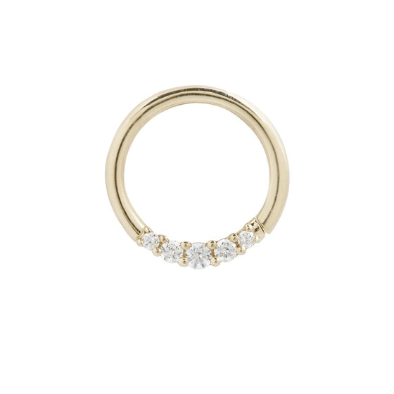 Buddha Jewelry Sophia Seam Ring CZ Gold Piercing Jewelry > Seam Ring Buddha Jewelry Yellow Gold 16g 