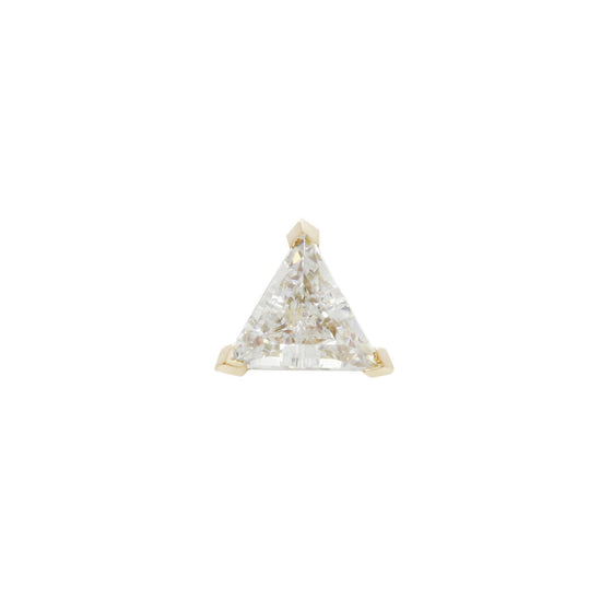 Buddha Jewelry Press Fit Prong Trillion CZ Gold Piercing Jewelry > Press Fit Buddha Jewelry Yellow Gold 3.0 mm 
