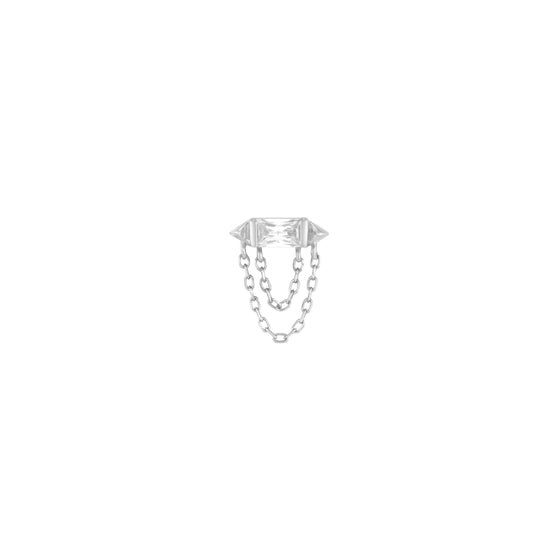 Buddha Jewelry Press Fit Vice CZ Gold Piercing Jewelry > Press Fit Buddha Jewelry White Gold  