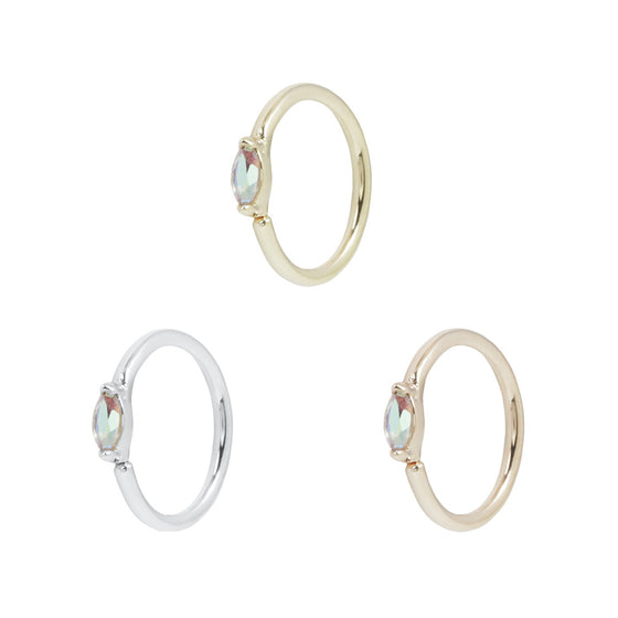 Buddha Jewelry Zuri Seam Ring Side-Set Mercury Mist Topaz Gold Piercing Jewelry > Seam Ring Buddha Jewelry   