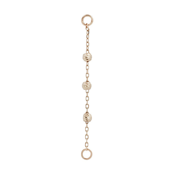 Buddha Jewelry Cressida 3 Bead Chain Gold Piercing Jewelry > Chain Buddha Jewelry Rose Gold  