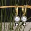 Sarah Graham Chroma Small Hoop Earrings Pearl and Diamond Gold Earrings-Standard Sarah Graham   
