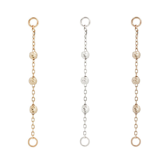 Buddha Jewelry Cressida 3 Bead Chain Gold Piercing Jewelry > Chain Buddha Jewelry   