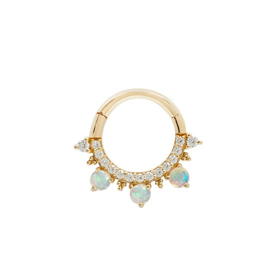 Buddha Jewelry Gigi Clicker Opal Gold Piercing Jewelry > Clicker Buddha Jewelry Yellow Gold  